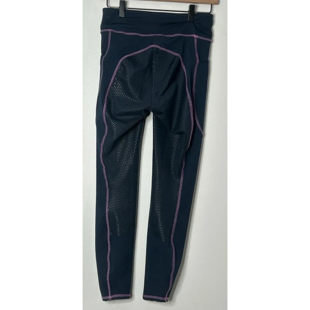 Riding Sport Dover Saddlery Leggings Navy Blue Medium Made in India Equestrian - Picture 2 of 6